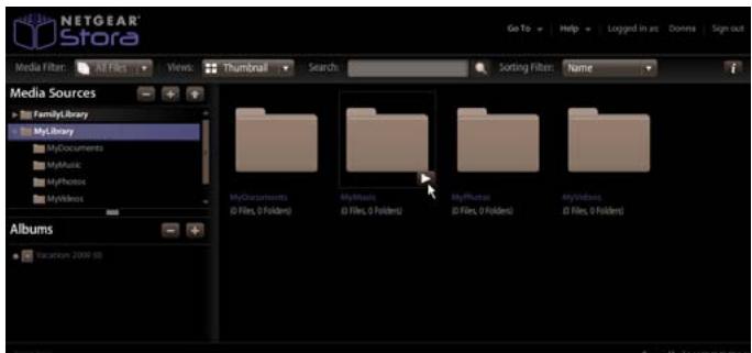 NETGEAR MS2000 - To display the options from the MediaSource list or sub folders, - 1