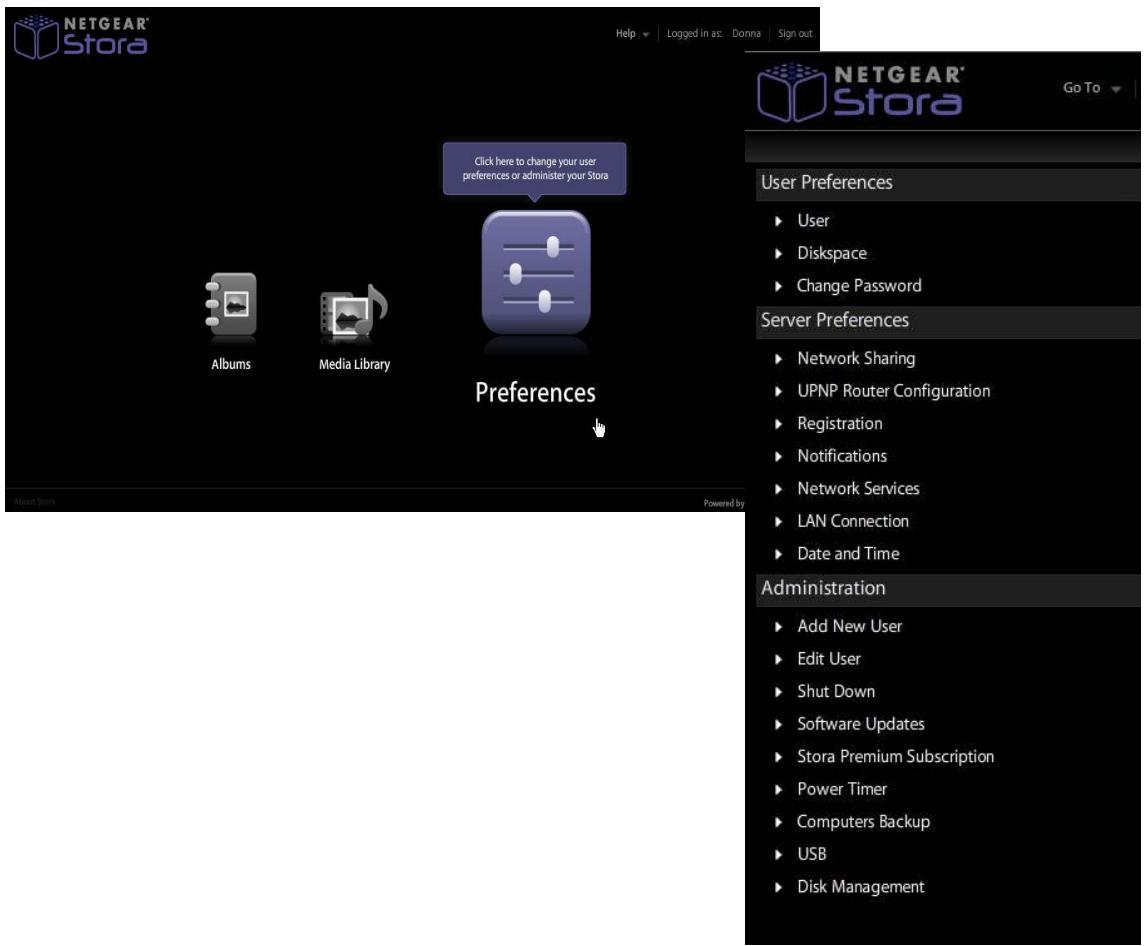 NETGEAR MS2110 - Displaying the Preferences Page - 1