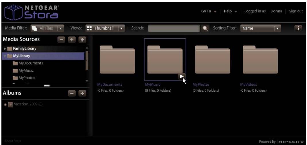 NETGEAR MS2120 - Selecting a Folder - 1