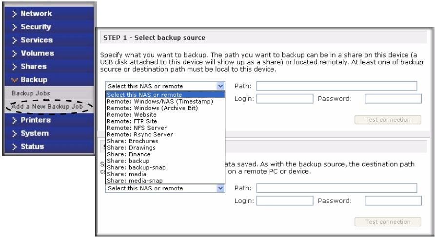 NETGEAR READYNAS DUO RND2000 - Adding a New Backup Job - 1