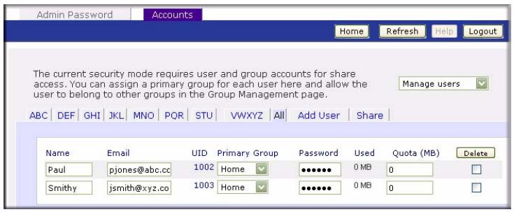 NETGEAR READYNAS DUO RND2000 - Managing Users - 1