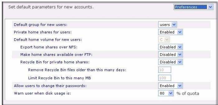 NETGEAR READYNAS DUO RND2000 - Setting Accounts Preferences - 1