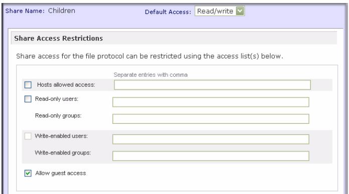 NETGEAR READYNAS DUO RND2000 - Setting Share Access - 1