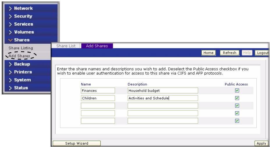 NETGEAR READYNAS DUO RND2000 - Adding Shares - 1