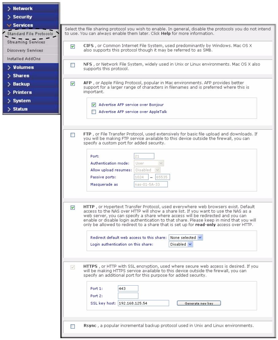 NETGEAR READYNAS DUO RND2000 - Standard File Protocols - 1