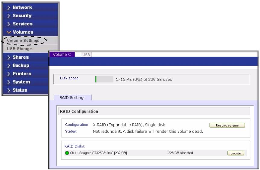 NETGEAR READYNAS DUO RND2000 - Volume Management for X-RAID - 1