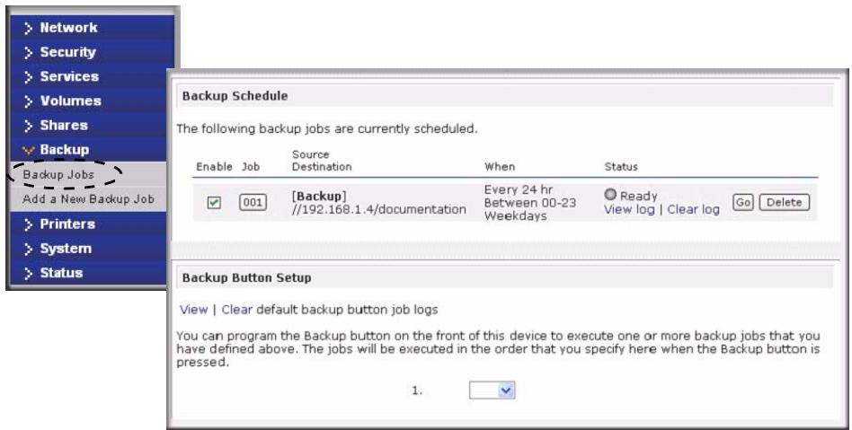 NETGEAR READYNAS DUO RND2000 - Viewing the Backup Schedule - 1