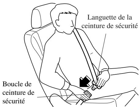 MAZDA CX-5 2011 - Pour boucler la ceinture de sécurité - 1
