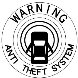 MAZDA MX-5 2012 - Autocollants d'indication de système antivol - 1