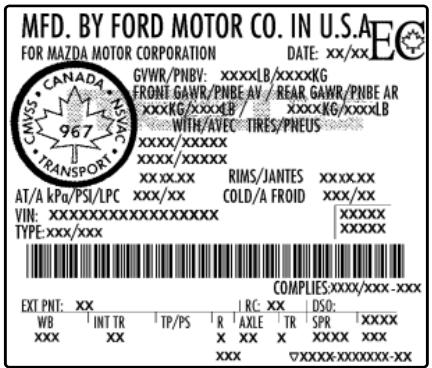 MAZDA TRIBUTE 2010 - - Exemple seulment : - 2