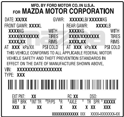 MAZDA TRIBUTE 2010 - - Exemple seulment : - 1