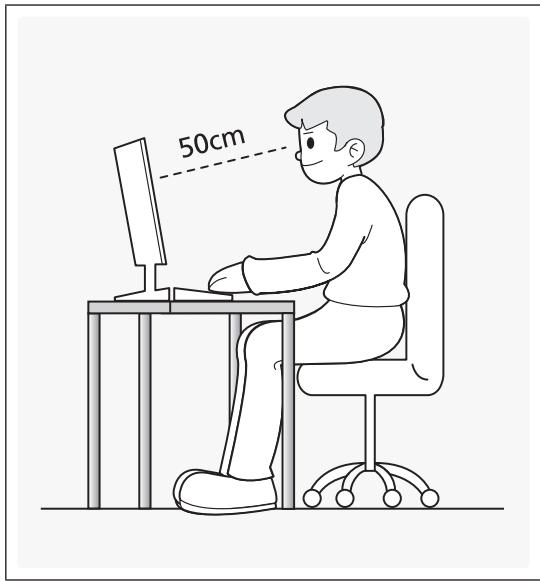 SAMSUNG T27D590CX - Position appropriée lors de l'utilisation du produit - 1