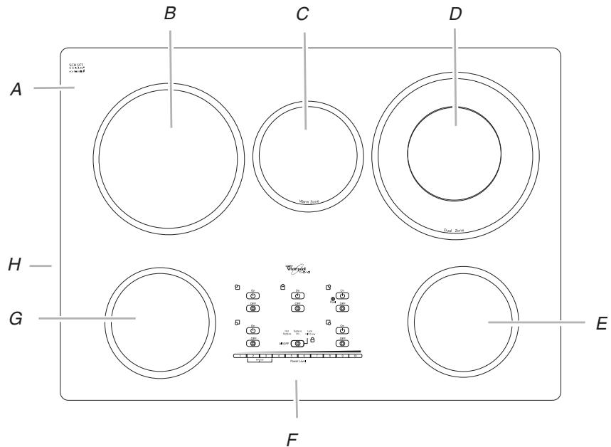 BAUKNECHT G9CE3675 - Modèle G9CE3065 de 30" (78,4 cm) modèle à tableau de commande électronique tactile illustré - 1