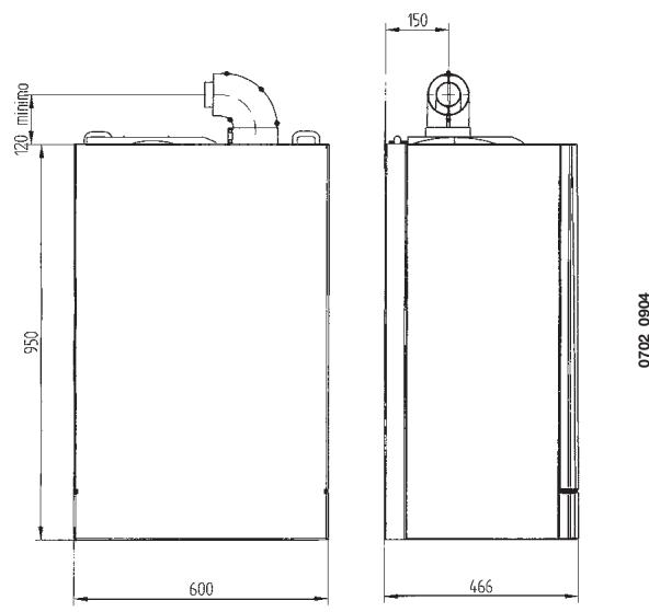 CHAPPEE LUNA DUO CF - DIMENSIONS DE LA CHAUDIÈRE - 2