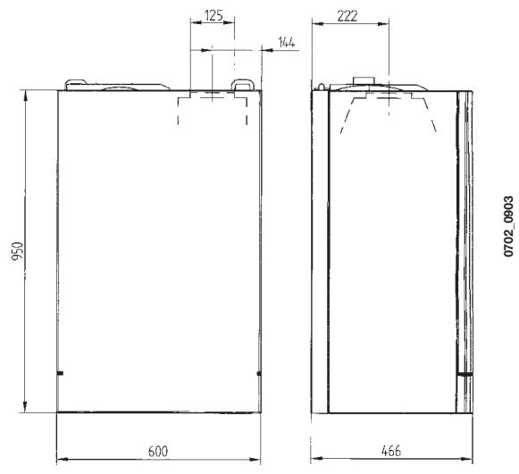 CHAPPEE LUNA DUO CF - DIMENSIONS DE LA CHAUDIÈRE - 1