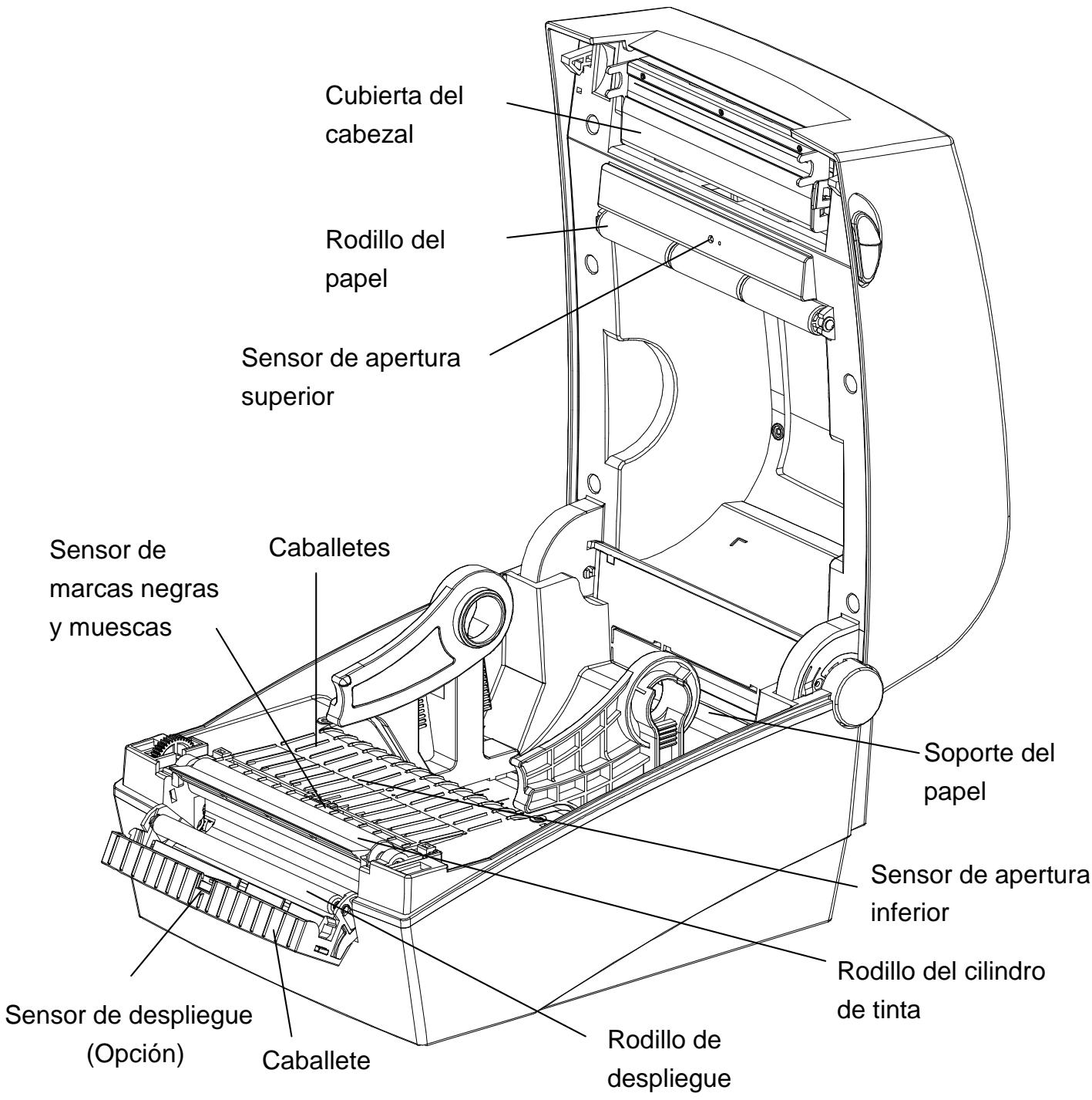 OKI LD640DT - 6-2 Limpieza de los Senseores, el rollo y/o la ruta del papel - 1