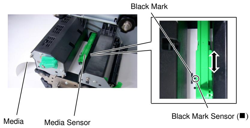 OKI LE850TT - Setting the Black Mark Sensor position - 1