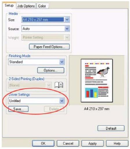 OKI MC560MFP-PLUS - SAVING A SET OF DRIVER SETTINGS - 1