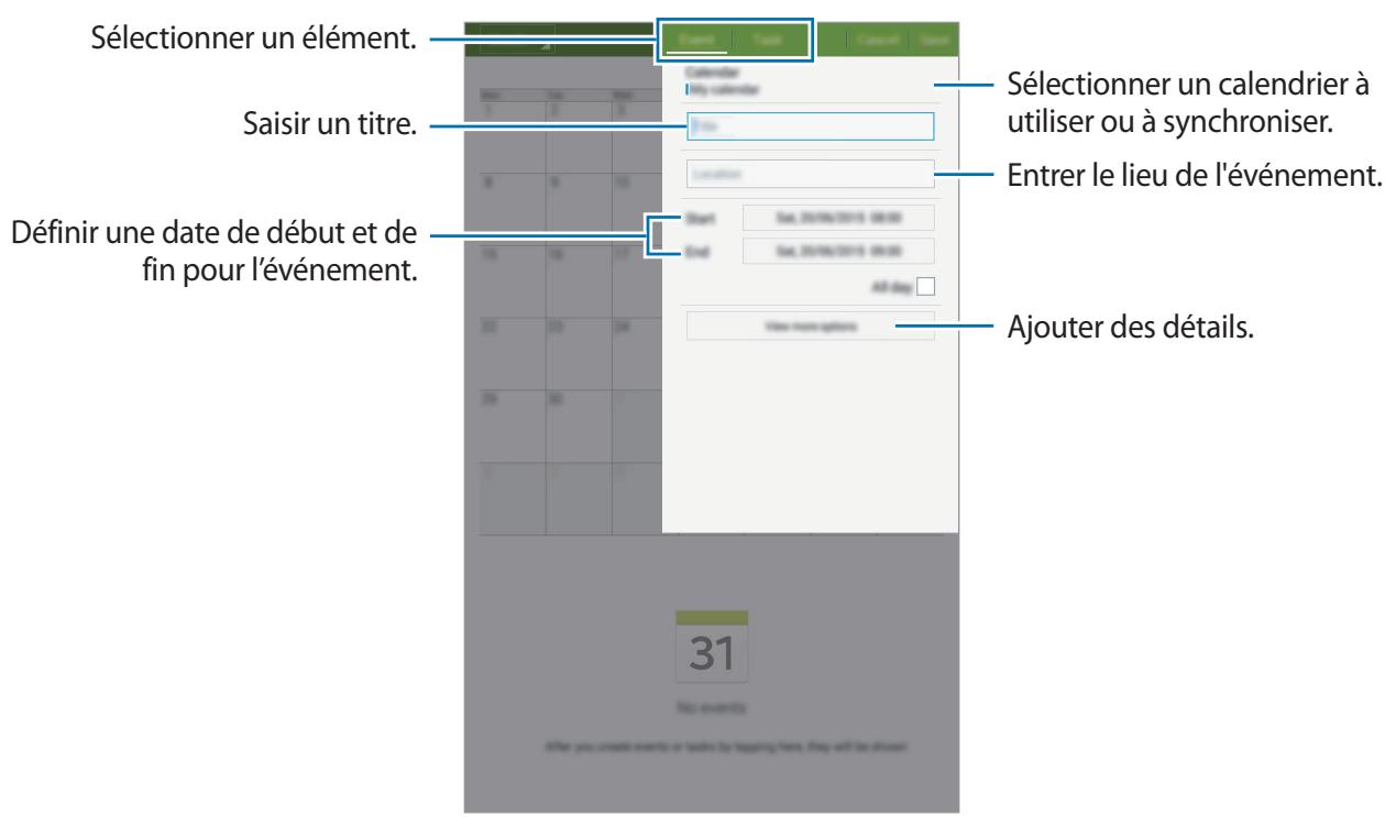 SAMSUNG TAB E - Créer un événement ou une tâche - 1