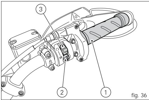 DUCATI HYPERMOTARD 796 - Poignée des gaz (fig. 36) - 1