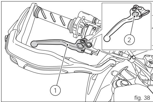 DUCATI HYPERMOTARD 796 - Levier de commande du frein avant (fig. 38) - 1