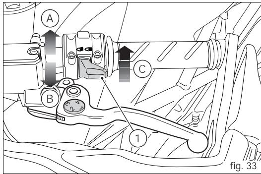 DUCATI HYPERMOTARD 796 - Commutateur gauche (fig. 33 et fig. 34) - 1