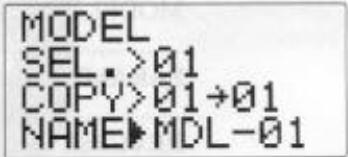 FUTABA T7CAP - Entrée du nom de modèle - 1