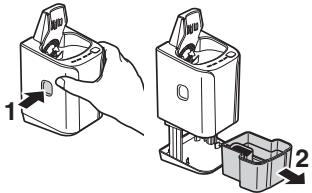 PANASONIC LV95 - Plaats de zelfreinigende lader [E] op een harde en vlakke ondergrond. - 1