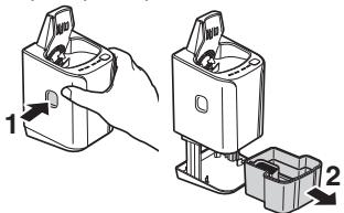 PANASONIC LV95 - Premere il pulsante rimozione vaschetta del liquido per pulizia [E17] e rimuovere la vaschetta del liquido per pulizia [E23]. - 1