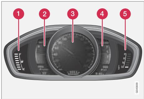 VOLVO V40 - Compteurs et indicateurs, instruments numériques - 1