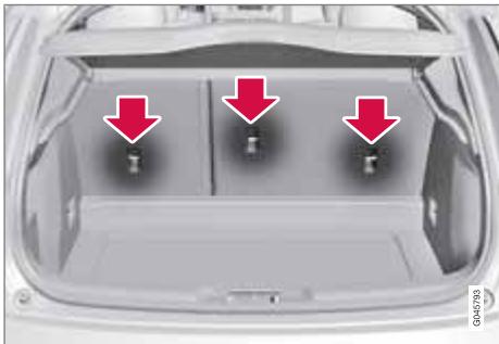 VOLVO V40 - Points de fixation supérieure pour sièges infantiles - 1
