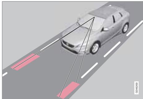 VOLVO V40 - Généralités concernant l'assistance de voie - 1