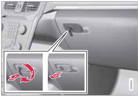 VOLVO V40 - Serrure de la boîte à gants - 1