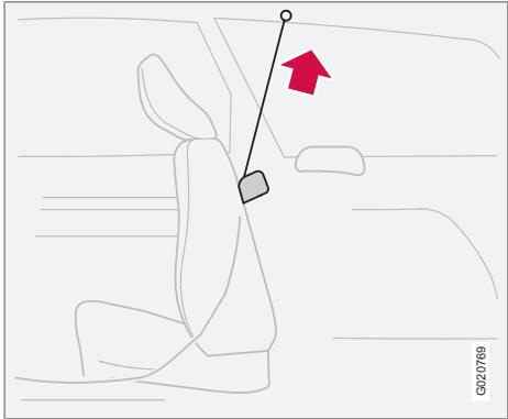 VOLVO V50 - Utilisation du filet de protection en combinaison avec le cache-bagages - 1