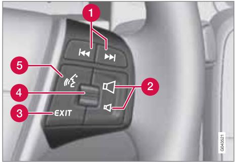 VOLVO V60 - Commandes au volant avec molette pour la commande vocale 3 - 1