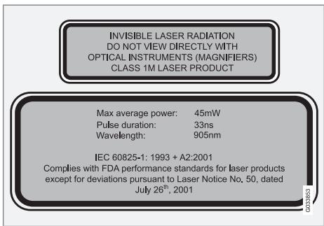 VOLVO XC60 - Capteur laser - 1