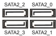 ASROCK H61DEL, H61M-DG3/USB3, H61M-DGS, H61M-GE, H61M-GS, H61M-PS4, H61M-S, H61M-VG3 - Connecteurs série ATAI - 1