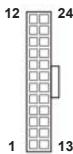 ASROCK H61DEL, H61M-DG3/USB3, H61M-DGS, H61M-GE, H61M-GS, H61M-PS4, H61M-S, H61M-VG3 - ATX电源接头 - 1