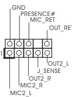 ASROCK H61DEL, H61M-DG3/USB3, H61M-DGS, H61M-GE, H61M-GS, H61M-PS4, H61M-S, H61M-VG3 - Connecteur audio panneau - 1
