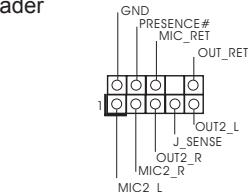 ASROCK H61DEL,  H61M-DG3/USB3,  H61M-DGS,  H61M-GE,  H61M-GS,  H61M-PS4,  H61M-S,  H61M-VG3 - Front Panel Audio Header - 1
