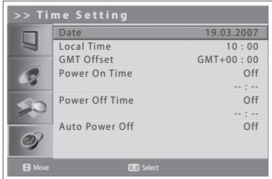 HUMAX LGB-32DST - Setting the Current Time - 1