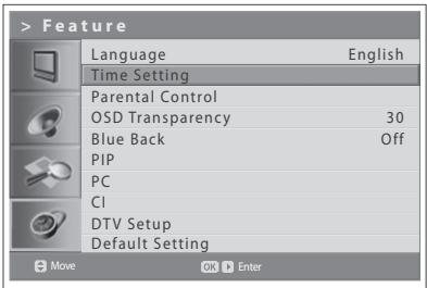 HUMAX LGB-32DST - Setting the Time Information - 1