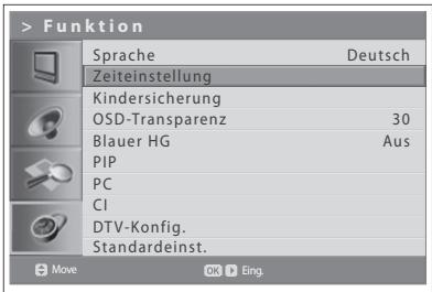 HUMAX LGB-32DST - Einstellen der Zeitdaten - 1