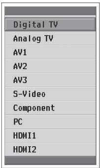 HUMAX LGB-32DST - Selecting the Main Input Source - 1