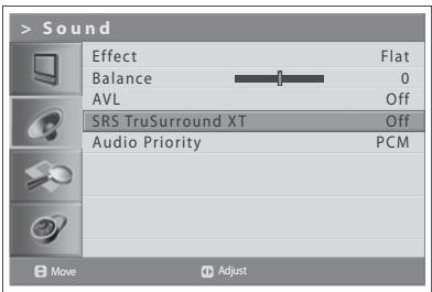 HUMAX LGB-32DST - Setting the TruSurround XT - 1
