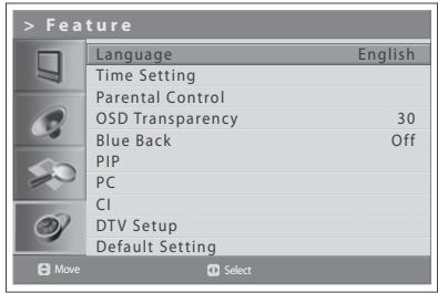 HUMAX LGB-32DST - Selecting the Menu Language - 1