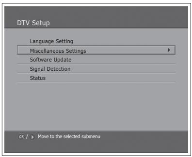 HUMAX LGB-32DST - Miscellaneous Settings - 1