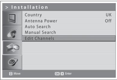 HUMAX LGB-32DST - Editing Favourite Digital Channels - 1