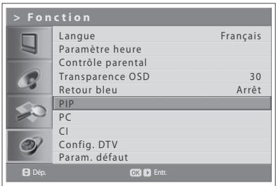 HUMAX LGB-32DST - Paramètres de l'écran Picture-in-Picture (PIP) - 1