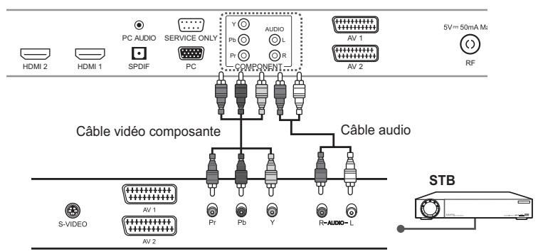 HUMAX LGB-32DST - Utilisation du câble audio/vidéo composante - 2